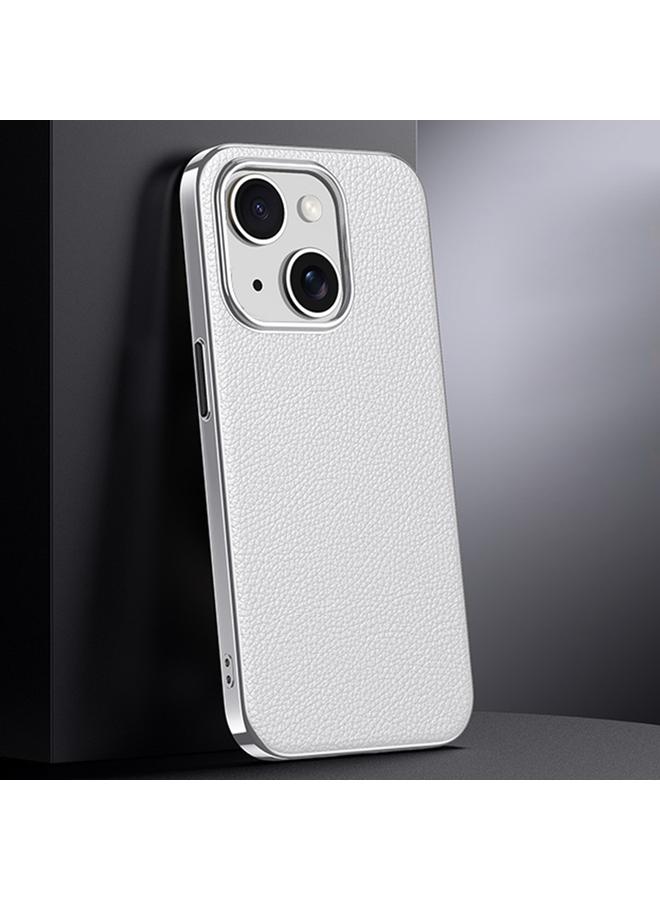 زبون جراب لهاتف iPhone 13 مصنوع من جلد البقر من الطبقة الأولى مطلي بالكهرباء - Image 1