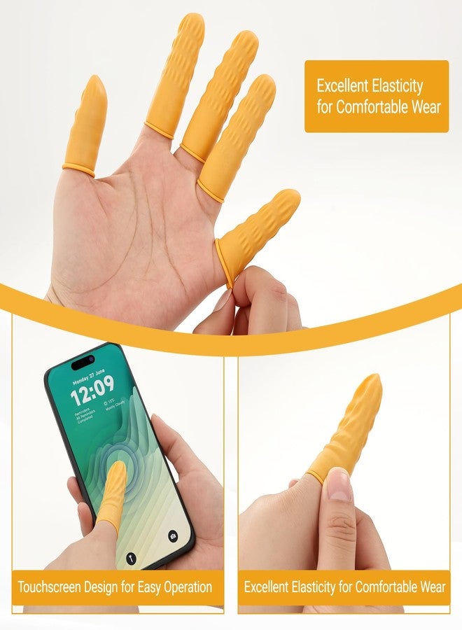 braxan 400 Pcs Finger Cots, Disposable Finger Protectors for First Aid, Injury Protection, Keeping Dressing Dry and Clean（Yellow, White, Pink - Image 4