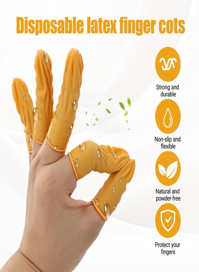 braxan 400 Pcs Finger Cots, Disposable Finger Protectors for First Aid, Injury Protection, Keeping Dressing Dry and Clean（Yellow, White, Pink - Image 3
