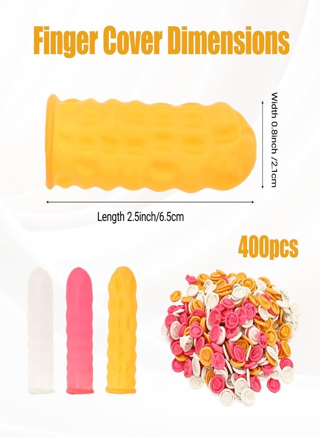 braxan 400 Pcs Finger Cots, Disposable Finger Protectors for First Aid, Injury Protection, Keeping Dressing Dry and Clean（Yellow, White, Pink - Image 2