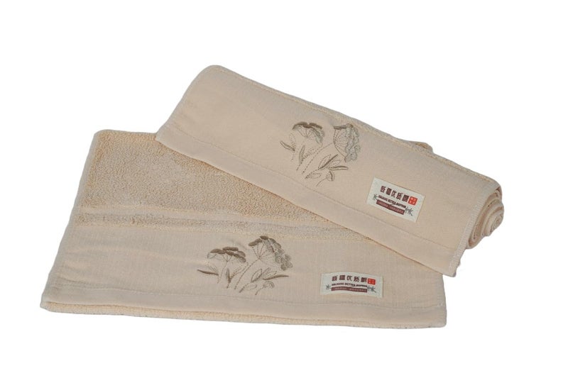 Home Treasure Shop Soft Cotton Hand and Face Towels, Highly Absorbent, Lightweight, and Durable Design, Perfect for Bathroom, Gym, Travel, and Everyday Use Set of 1 (Cream 2)
