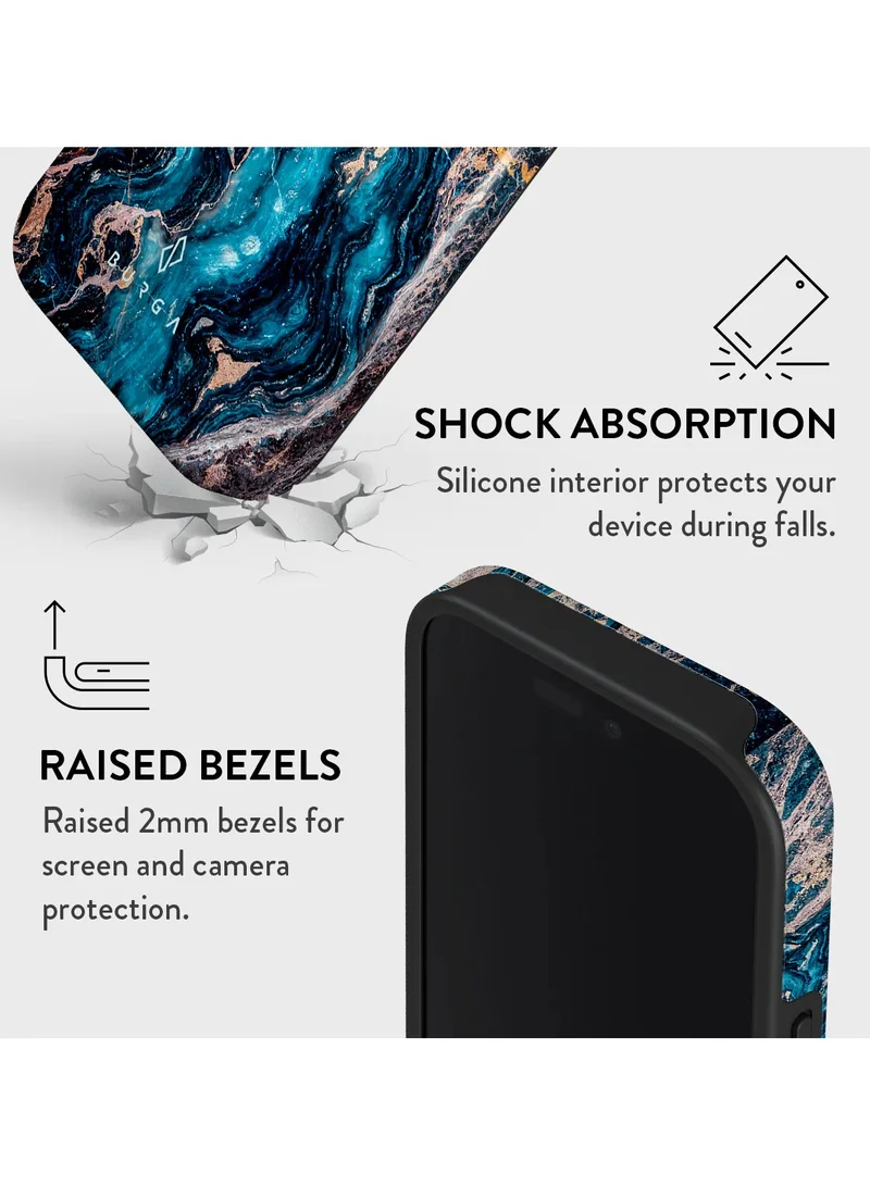 BURGA iPhone 16 Pro Max Case, 2 Piece Hard Shell + TPU Interior, Shock Absorption, All Port Accessible, Raised Bezel For Screen & Camera Protection,dolphin design