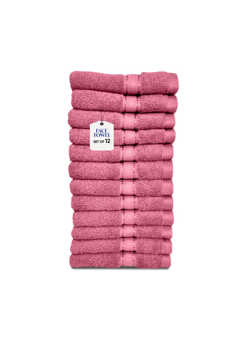 كاسينو Kassino Jumbo Face Towel (12 Pack, 33x33 cm) - 580 GSM Large Face Towels,100% Combed Cotton, Soft & Quick-Dry Towels, Highly Absorbent, Double Stitched Hotel Quality Towels | Apricot - Image 1