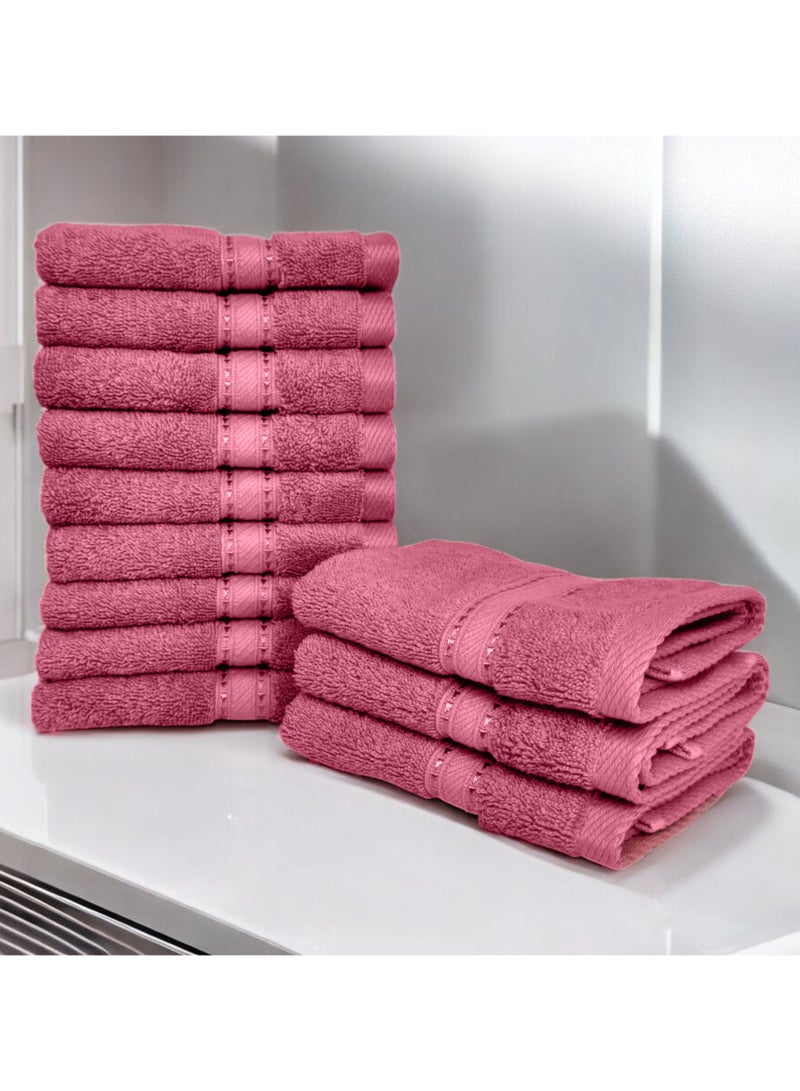 كاسينو Kassino Jumbo Face Towel (12 Pack, 33x33 cm) - 580 GSM Large Face Towels,100% Combed Cotton, Soft & Quick-Dry Towels, Highly Absorbent, Double Stitched Hotel Quality Towels | Apricot - Image 2
