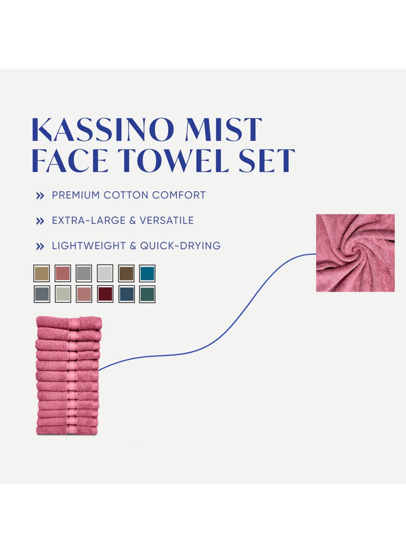 كاسينو Kassino Jumbo Face Towel (12 Pack, 33x33 cm) - 580 GSM Large Face Towels,100% Combed Cotton, Soft & Quick-Dry Towels, Highly Absorbent, Double Stitched Hotel Quality Towels | Apricot - Image 3