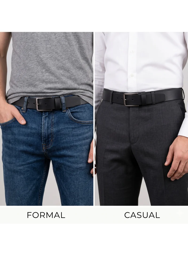 Classic Milano Classic Milano Genuine Leather Belt for Men – Black and Brown Formal Belt – Men Belts for Office & Business Wear – Mens Belt Leather with Gift Box