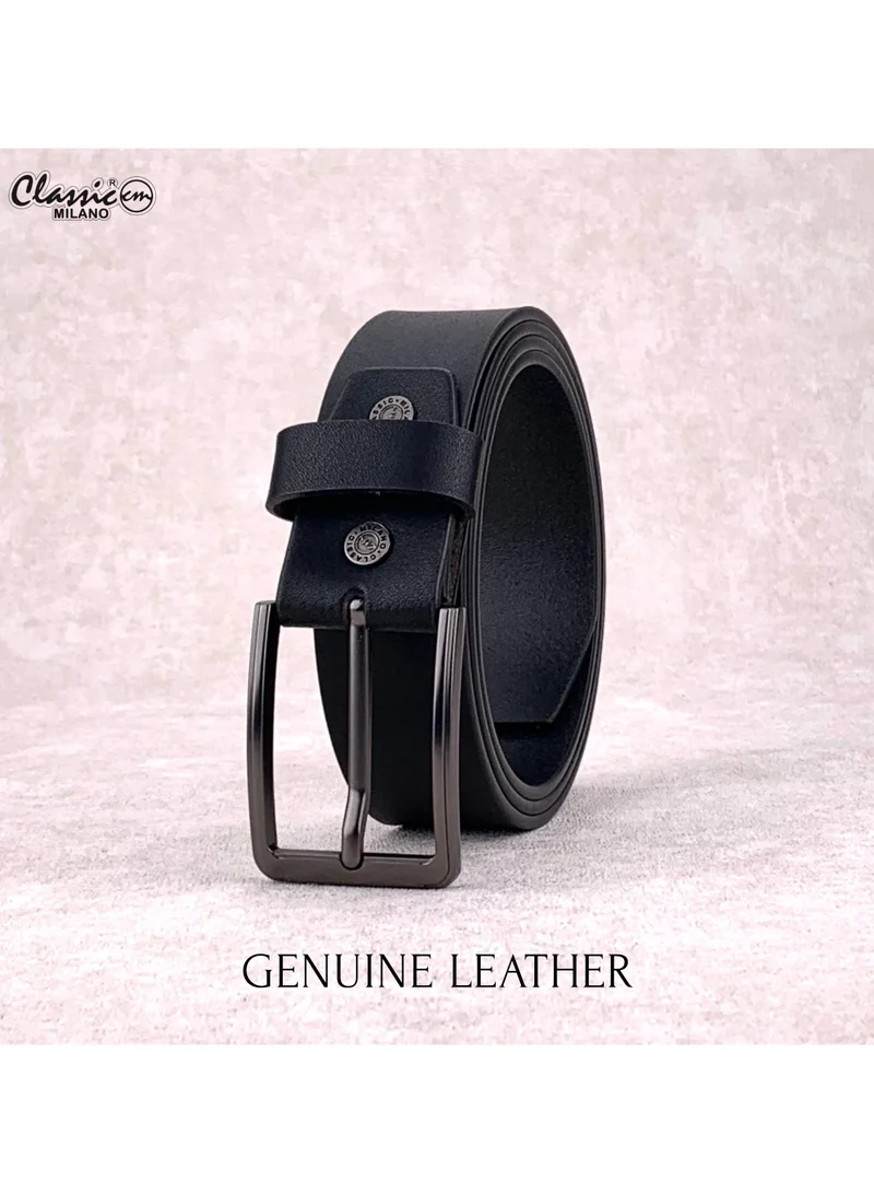 Classic Milano Black (ZTF 35MM L) Classic Milano Genuine Leather Belt for Men – Black and Brown Formal Belt – Men Belts for Office & Business Wear – Mens Belt Leather with Gift Box for Men | Best Price UAE