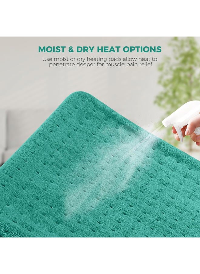 NOWWISH Heating Pad for Back Pain & Cramps Relief, XL Moist Heat Electric Heating Pads with Auto Shut Off Large, Gifts for Women, 12 "x 24" Grey (Green, 12 "x 24") - Image 2