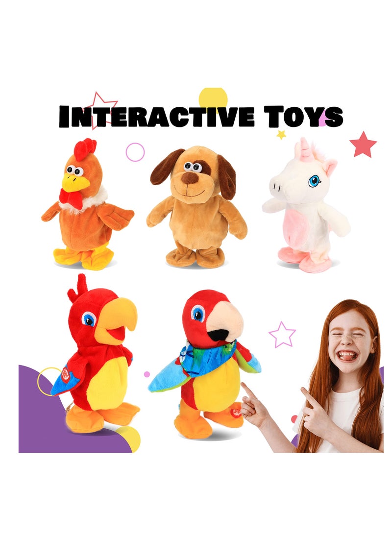 Excefore - Funny Talking Parrot Repeats What You Say, Electric Speaking Walking Parrot Toys, Multifunctional Plush Pronunciation Parrot, Repeat Speaking Parrot Bird Toys Creative for Children Kids - Image 1