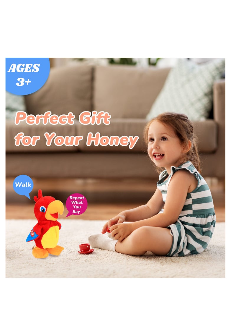 Excefore - Funny Talking Parrot Repeats What You Say, Electric Speaking Walking Parrot Toys, Multifunctional Plush Pronunciation Parrot, Repeat Speaking Parrot Bird Toys Creative for Children Kids - Image 1