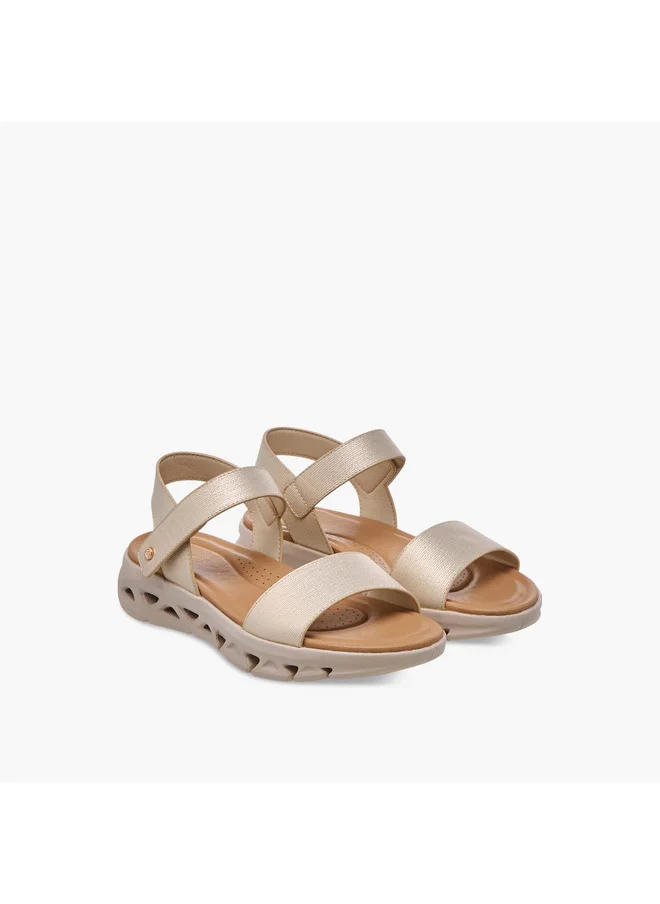 فلورا بيلا من شو إكسبرس Women's Textured Strap Sandals with Hook and Loop Closure