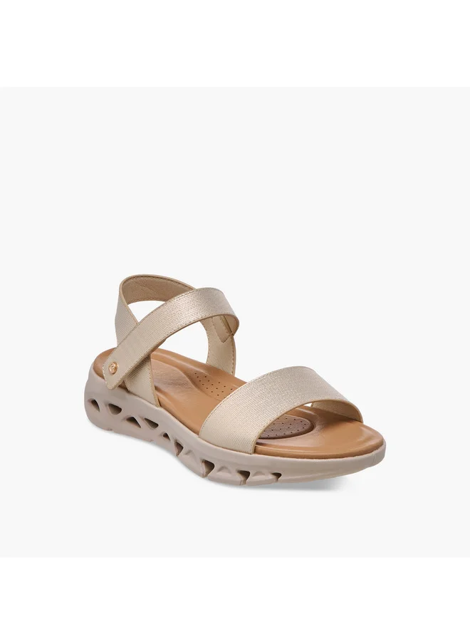 فلورا بيلا من شو إكسبرس Women's Textured Strap Sandals with Hook and Loop Closure