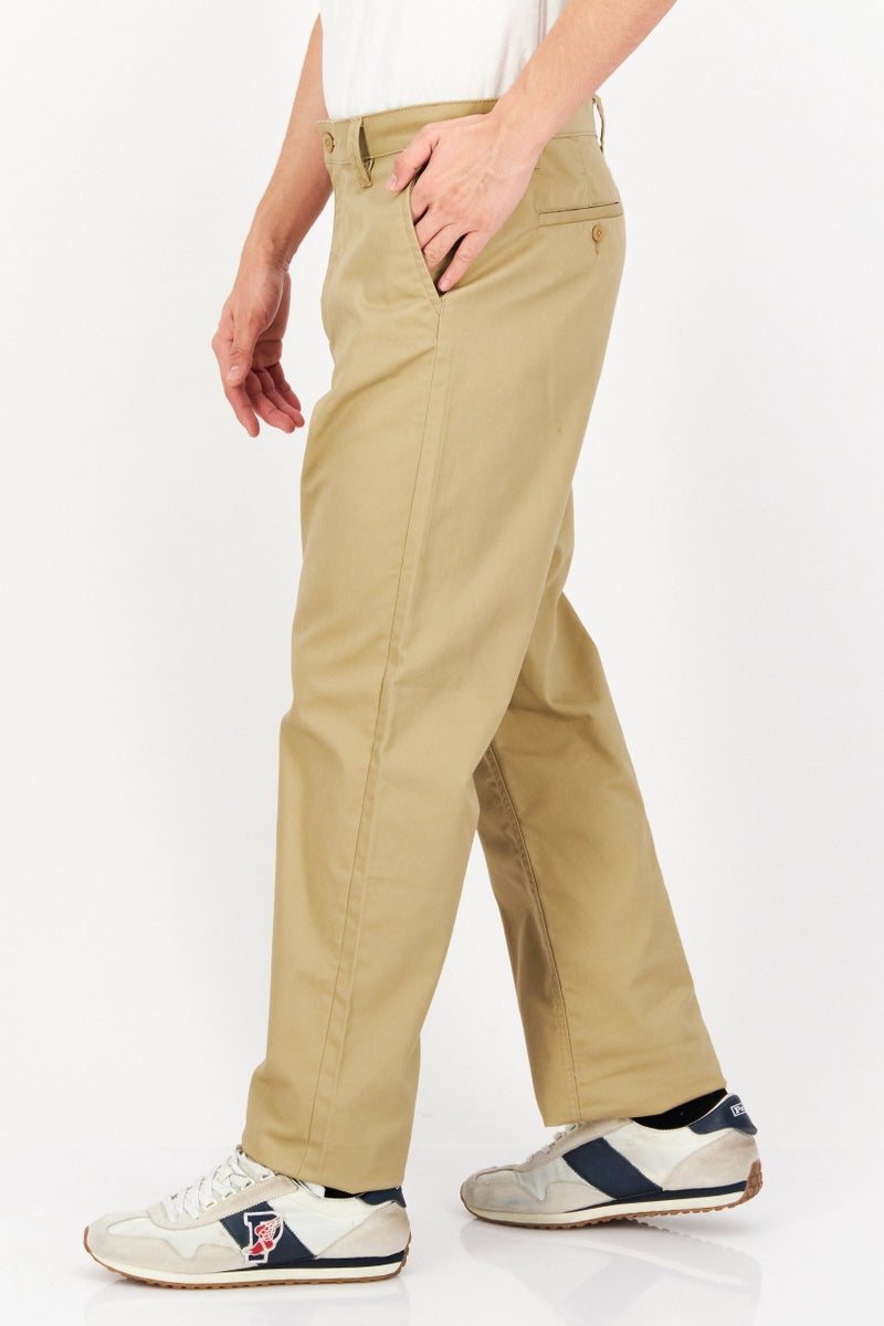 Celio Men Loose Fit Solid Chino Pants, Beige - Image 3