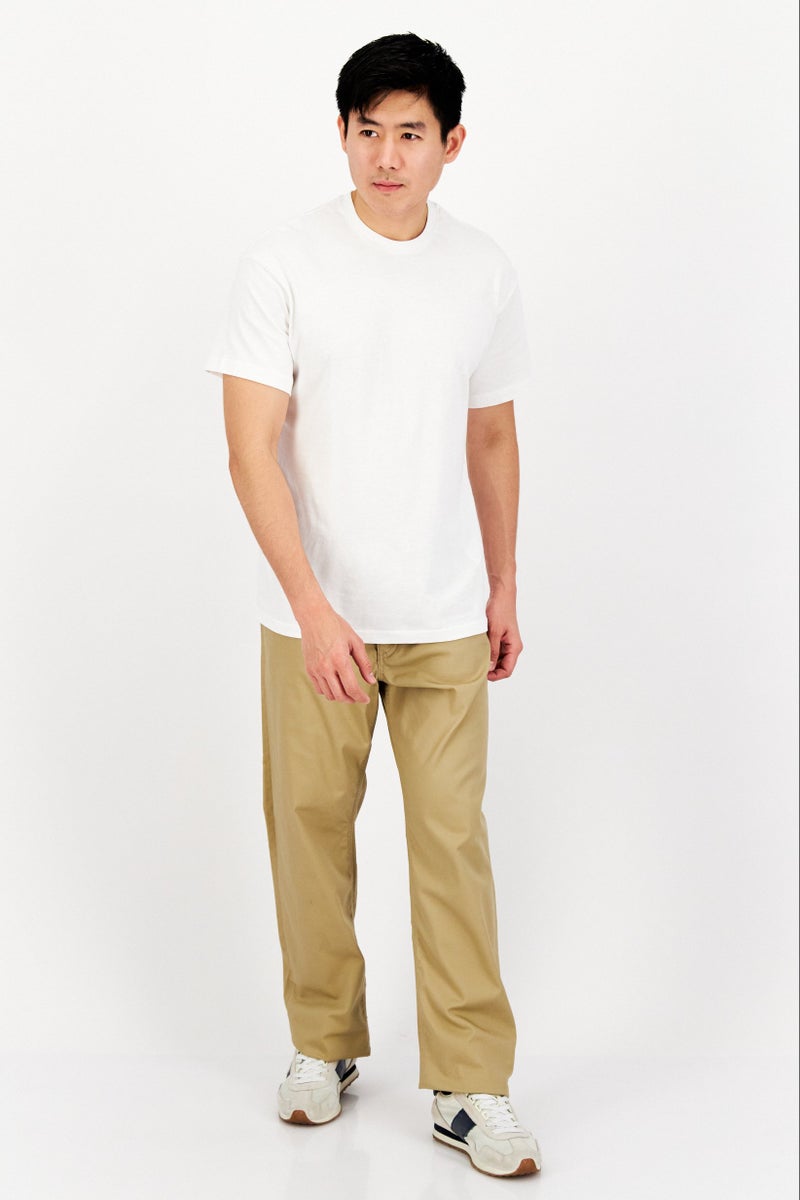 Celio Men Loose Fit Solid Chino Pants, Beige - Image 4
