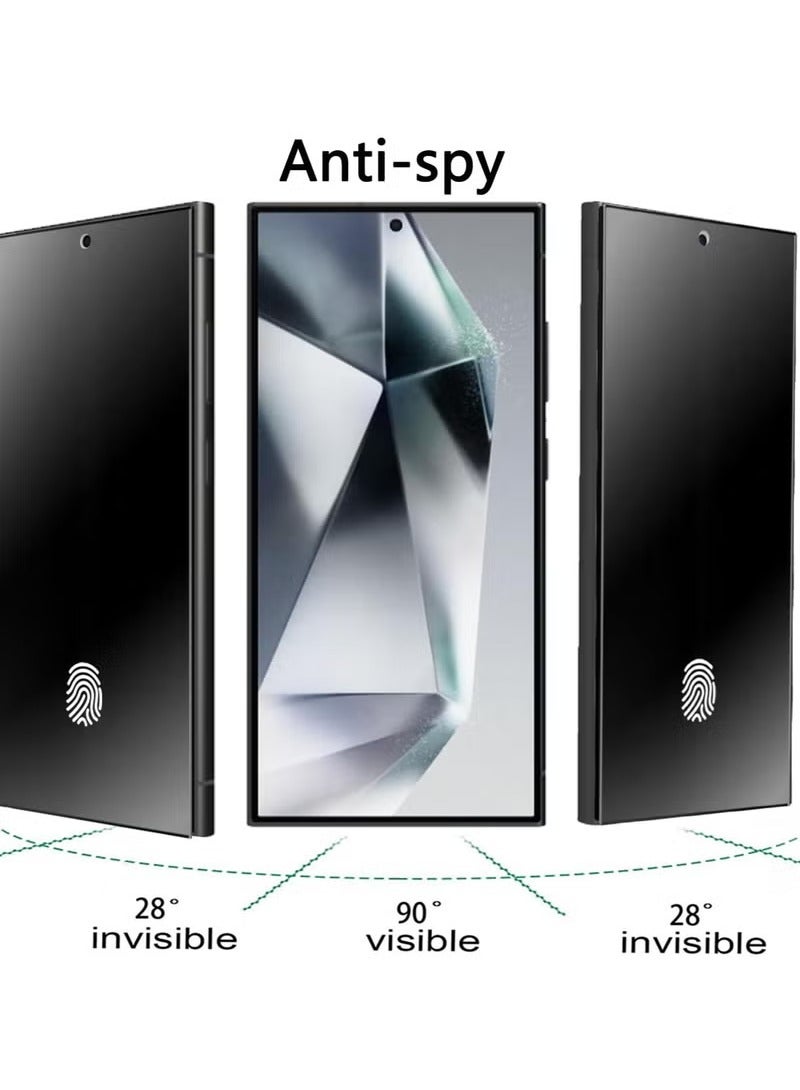 MIGOFAST 2 Pack Matte Privacy Tempered Glass for Samsung Galaxy S24 Ultra Anti glare Anti Spy Screen Protector Anti Peeping Film Support Finger Unlock 6.8 inch - Image 2