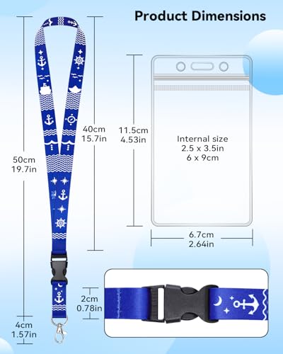 Teskyer 5 Pack Cruise Lanyard with Waterproof ID Badge Holders for Ship Key Cards, Cruise Essentials for Royal Caribbean, Carniva, Princess (Mix) - Image 2