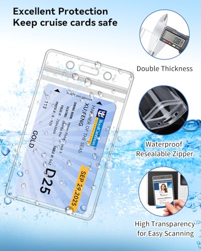 Teskyer 5 Pack Cruise Lanyard with Waterproof ID Badge Holders for Ship Key Cards, Cruise Essentials for Royal Caribbean, Carniva, Princess (Mix) - Image 5