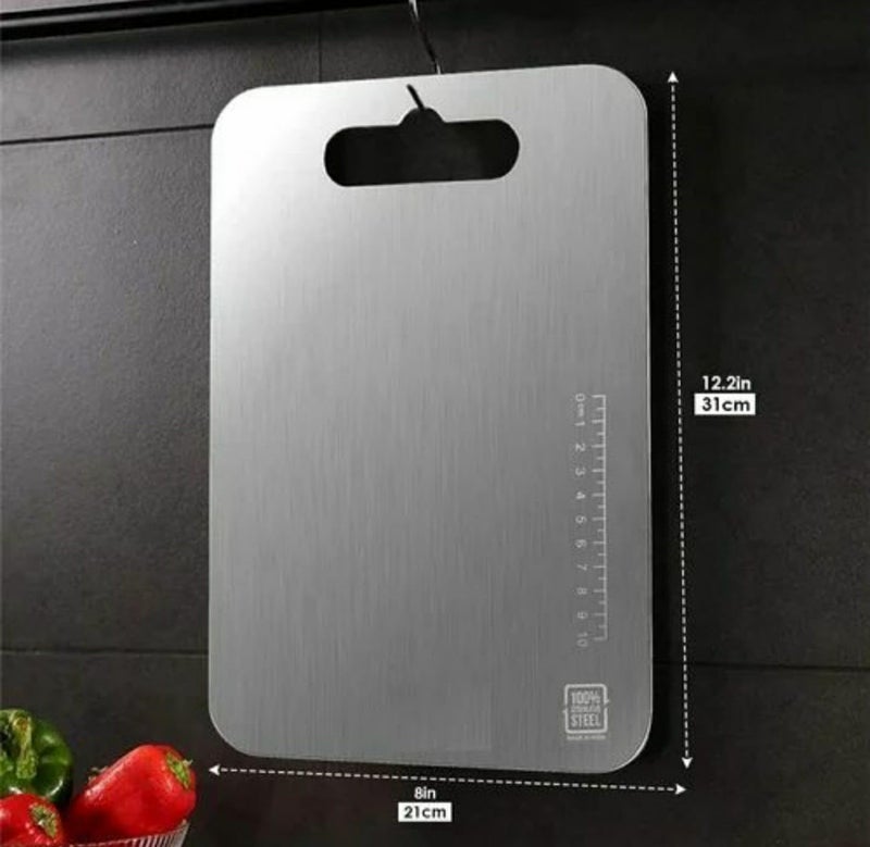 Human Hydro Stainless Steel Chopping Board (31 x 21CM) | Rust-Resistant, Anti-Bacterial & Scratch-Proof | Heavy-Duty Cutting Board for Vegetables, Fruits & Meat | Easy to Clean & Durable - Image 2