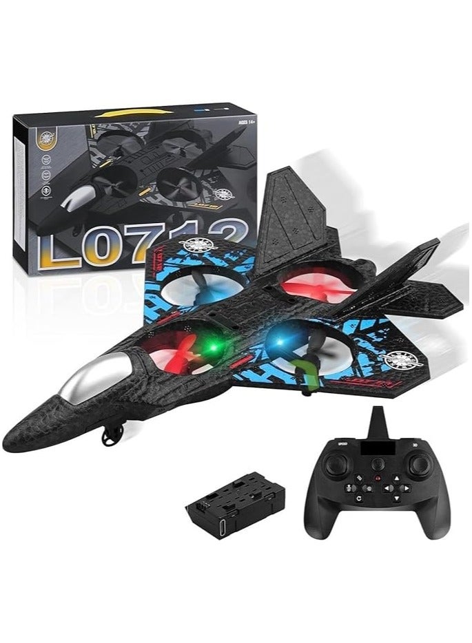 2.4GHz Remote Controlled L0712 RC Aeroplane with LED Lights, 80m Range, USB Charging,Ideal for Beginners, Children, and Adults, Indoor/Outdoor Flying Toy  - Image 1