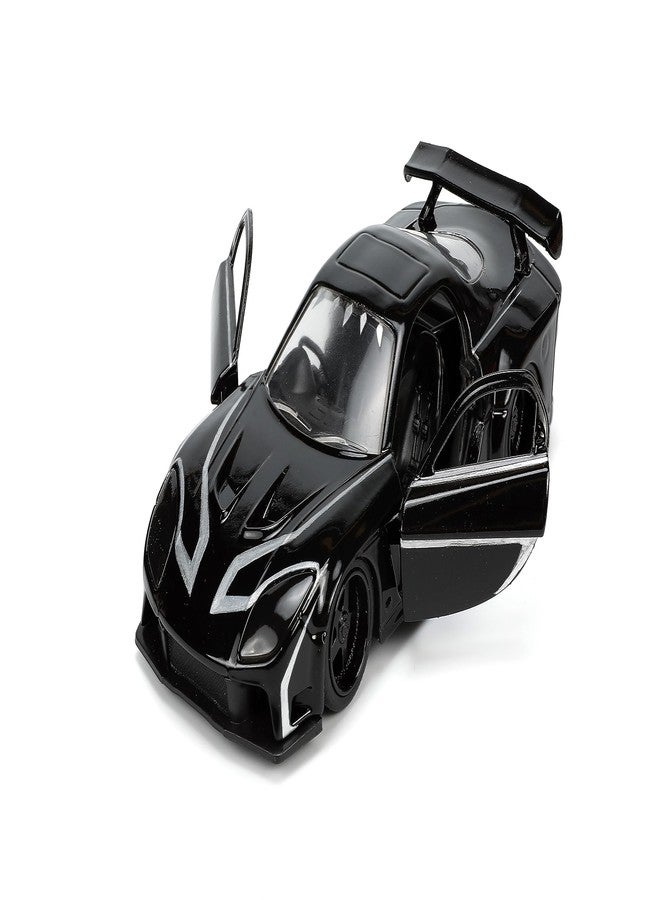 Jada Marvel 1:32 Black Panther 1995 Mazda RX7 Widebody Die-Cast Car & 1.65” Black Panther Figure, Toys for Kids and Adults - Image 5