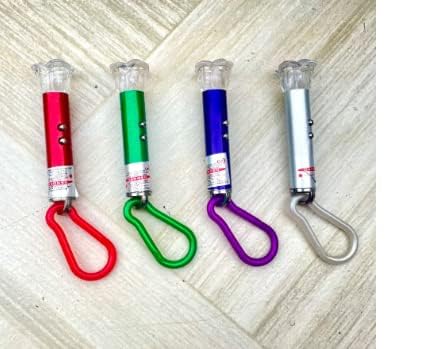 Generic 4in1 Laser Pointer Laser Torch with Emergency LED Light Keychain Hook Multicolor Compact Pocket Torch  - Image 2