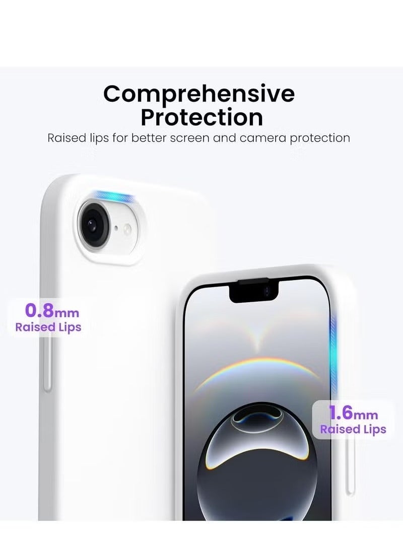 Raxoom iPhone 16e Case Cover 6.1-Inch â€“ Premium Silicone Protective Phone Case with Soft Microfiber Lining, Anti-Scratch Shockproof Bumper, Slim Fit Drop Protection, Durable & Lightweight Grip-Friendly Cover for iPhone 16e â€“ Daily Use & Stylish Design White - Image 3