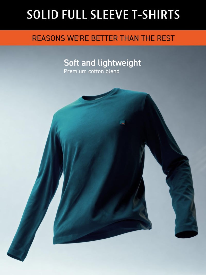 DAMENSCH Men Soft, Body-Adaptive, Fade-Proof & Anti-Pilling Full Sleeve T-Shirts - Corbett Grey - XL - Image 2