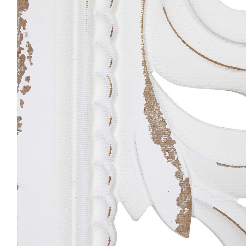 Deco 79 Wood Floral Home Wall Decor Intricately Carved Scroll Wall Sculpture, Set of 2 Wall Art 12"W, 50"H, White - Image 5