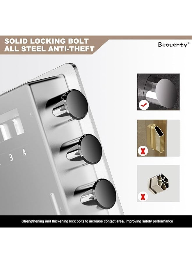 erorex - Safe Security Box Large Capacity Digital Deposit Box With Pin Code Keypad Lock And Physical Key All Steel Safe Cabinet For Jewelry Watches Passport Documents White - Image 1