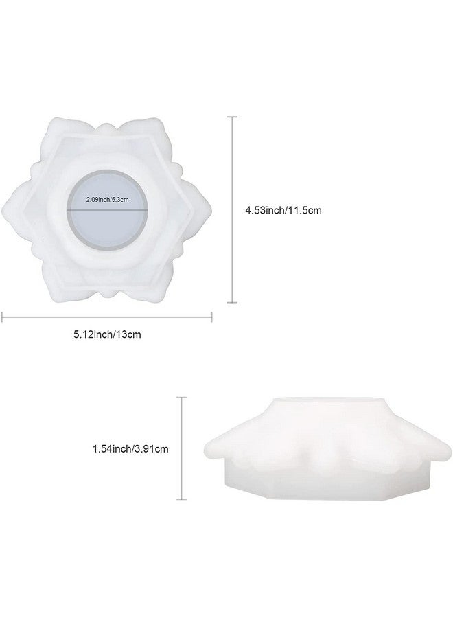 R H LIFESTYLE R H LIFESTYLE Silicone Moon Shape Tealight Candle Holder Mould for Resin, Concrete and Cement DIY Candlestick Epoxy Resin Casting Mold, Pack of 2  - Image 2