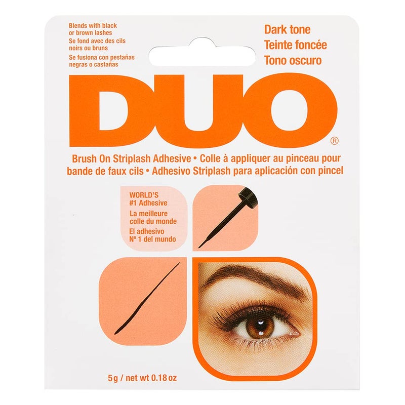 DUO Brush-On Lash Glue - Dark Tone, Waterproof Strip Lash Adhesive, Long-Lasting Eyelash Glue for Clusters & Strip Lashes, 0.18 oz, 1 Pack - Image 1