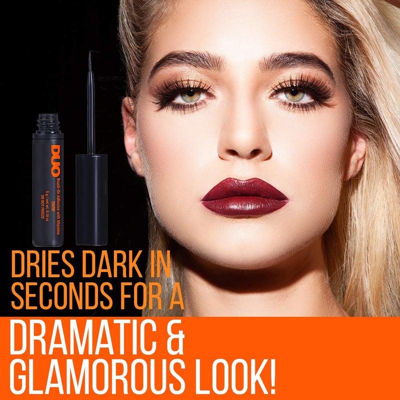 DUO Brush-On Lash Glue - Dark Tone, Waterproof Strip Lash Adhesive, Long-Lasting Eyelash Glue for Clusters & Strip Lashes, 0.18 oz, 1 Pack - Image 2