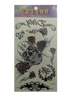 Generic Temporary Tattoo Skulls And Roses design eye-catching  - Image 1