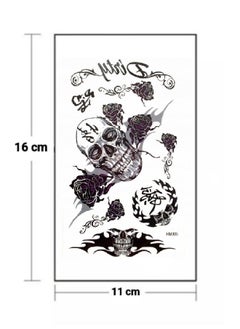 Generic Temporary Tattoo Skulls And Roses design eye-catching  - Image 2