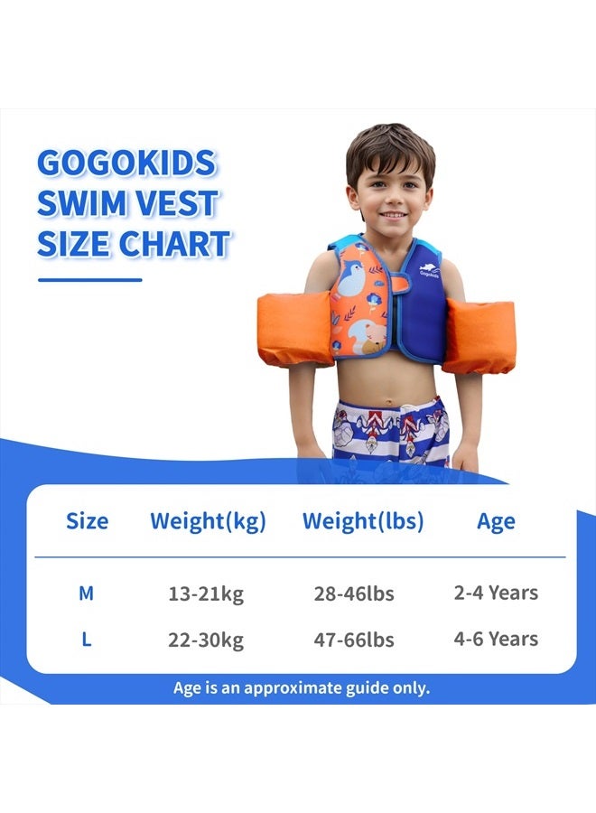Gogokids عوامات للأطفال، سترات سباحة للأطفال من 20-50 رطل للبنات والأولاد، جاكيتات عائمة مع أجنحة مائية للأطفال من 2-6 سنوات - Image 5