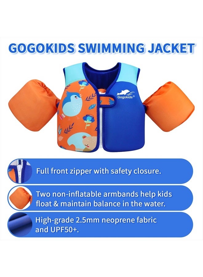 Gogokids عوامات للأطفال، سترات سباحة للأطفال من 20-50 رطل للبنات والأولاد، جاكيتات عائمة مع أجنحة مائية للأطفال من 2-6 سنوات - Image 2