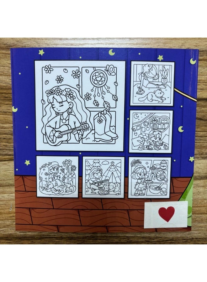 Girl Series Coloring Book Gift Set (4 Books, 40 Pages Each) - Girl Moments, Girl Spaces, Cozy Times, Cottage Vibes - Thick Paper, Single-Page Design, Stress Relief for Adults & Kids - Perfect Creative Gift for Artists & Families - Image 3