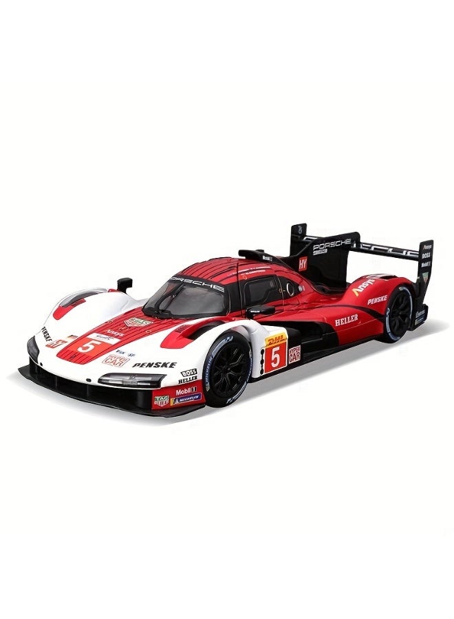 Bburago 1:24 Scale Bburago Die-Cast Porsche 963 2024 Model Car, Metal Racing Replica with Opening Doors and Hood, Detailed Interior Collectible Display Car - Image 1