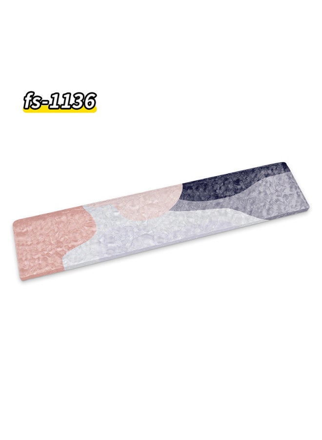 Wrist Mouse Pad Acrylic Stone Texture Office Wrist Pad Simple Silicone Bottom Stable Non-slip Keyboard Hand Rest-Colour:360*80*10mm-Pattern:fs1136