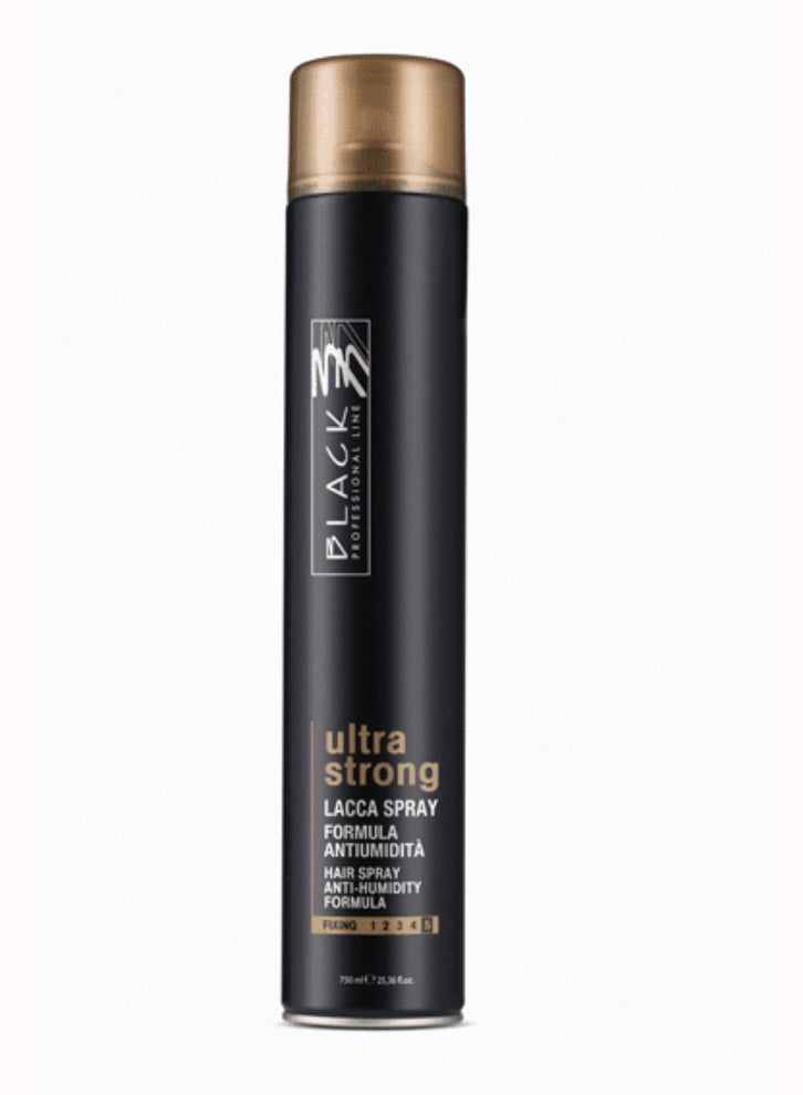 BLACK PROFESSIONAL LINE Black Professional Ultra Strong Hair Spray 750ML - Maximum Hold & Humidity Protection - Image 1