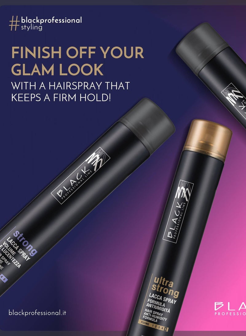 BLACK PROFESSIONAL LINE Black Professional Ultra Strong Hair Spray 750ML - Maximum Hold & Humidity Protection - Image 2