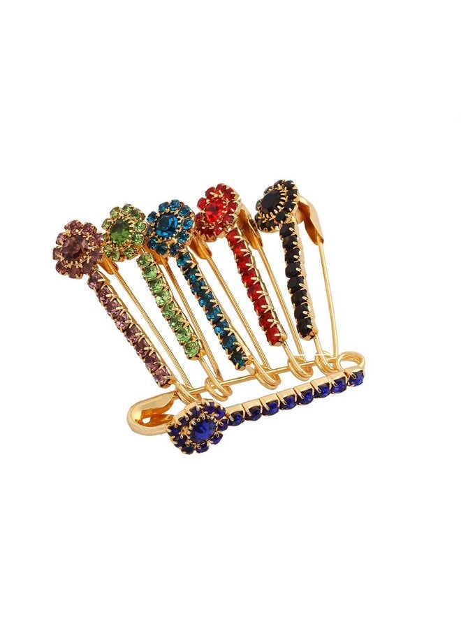 VAMA FASHIONS Multicolour saree pins for sari pleats Pallu Dresses Lehangas for women - Image 1