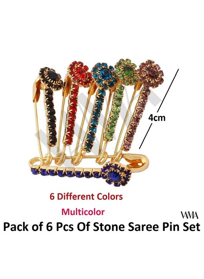 VAMA FASHIONS Multicolour saree pins for sari pleats Pallu Dresses Lehangas for women - Image 4
