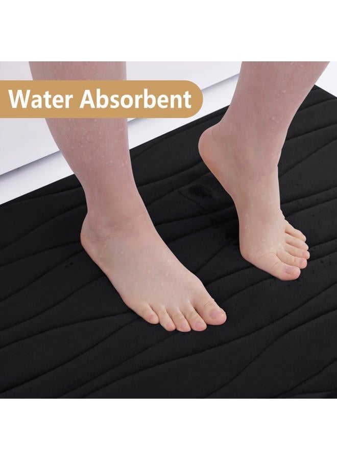 Buganda Memory Foam Toilet Rugs U-Shaped 24x20, Ultra Soft and Absorbent Bathroom Rugs, Non-Slip Toilet Bath Mat, Machine Wash Dry, Contour Bath Rugs for Toilet Base, Black - Image 4