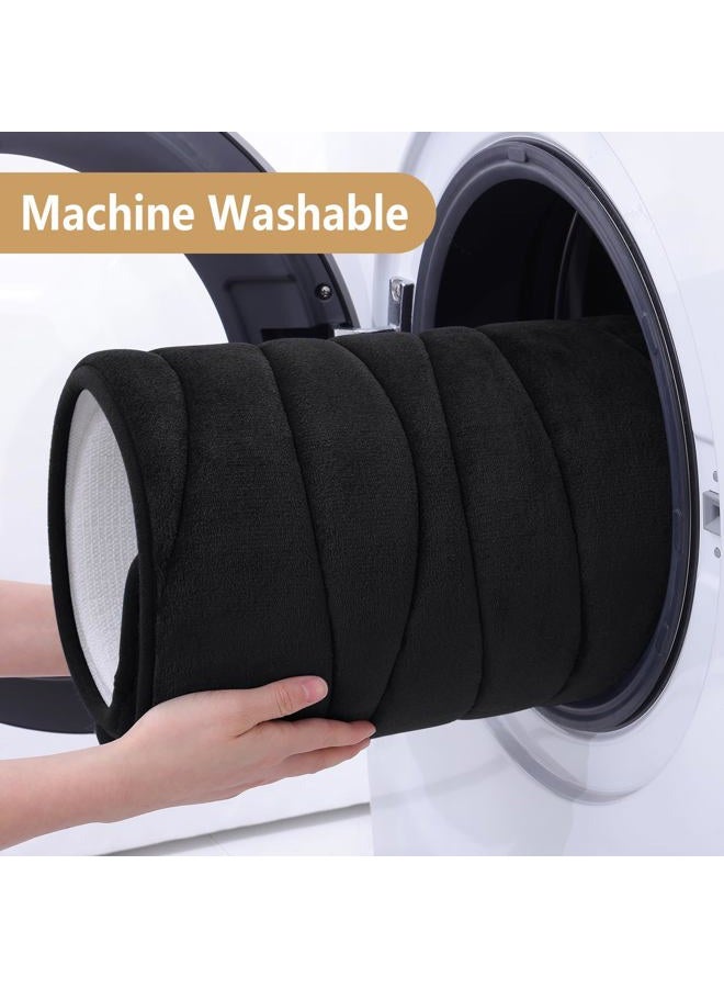 Buganda Memory Foam Toilet Rugs U-Shaped 24x20, Ultra Soft and Absorbent Bathroom Rugs, Non-Slip Toilet Bath Mat, Machine Wash Dry, Contour Bath Rugs for Toilet Base, Black - Image 5
