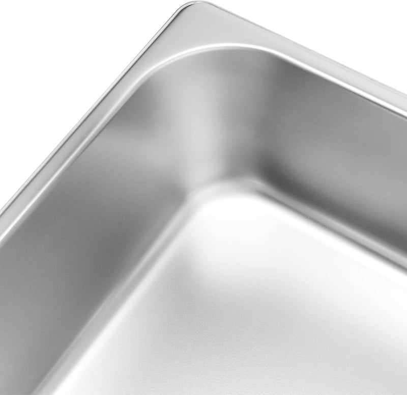 JAPCHET JAPCHET 4 Pack Stainless Steel Steam Pan 12 Size AntiJam Steam Table Pan Hotel Pans Half Size Restaurant Buffet Trays for Catering 4 Inch Deep - Image 3