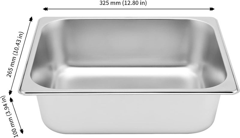 JAPCHET JAPCHET 4 Pack Stainless Steel Steam Pan 12 Size AntiJam Steam Table Pan Hotel Pans Half Size Restaurant Buffet Trays for Catering 4 Inch Deep - Image 2