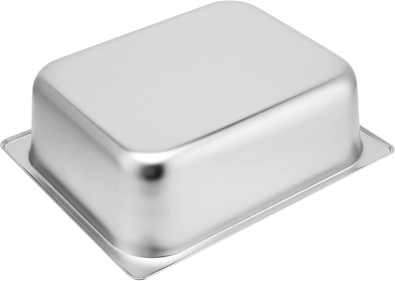 JAPCHET JAPCHET 4 Pack Stainless Steel Steam Pan 12 Size AntiJam Steam Table Pan Hotel Pans Half Size Restaurant Buffet Trays for Catering 4 Inch Deep - Image 4