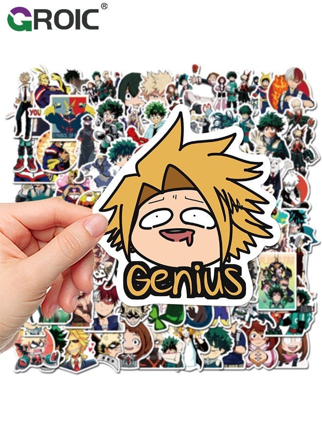 GROIC 100Pcs My Hero Academia Sticker, Anime Cartoon Decal for Kids, Stickers Teen Water Bottle, Waterproof Vinyl Laptop Phone Skateboard - Image 4