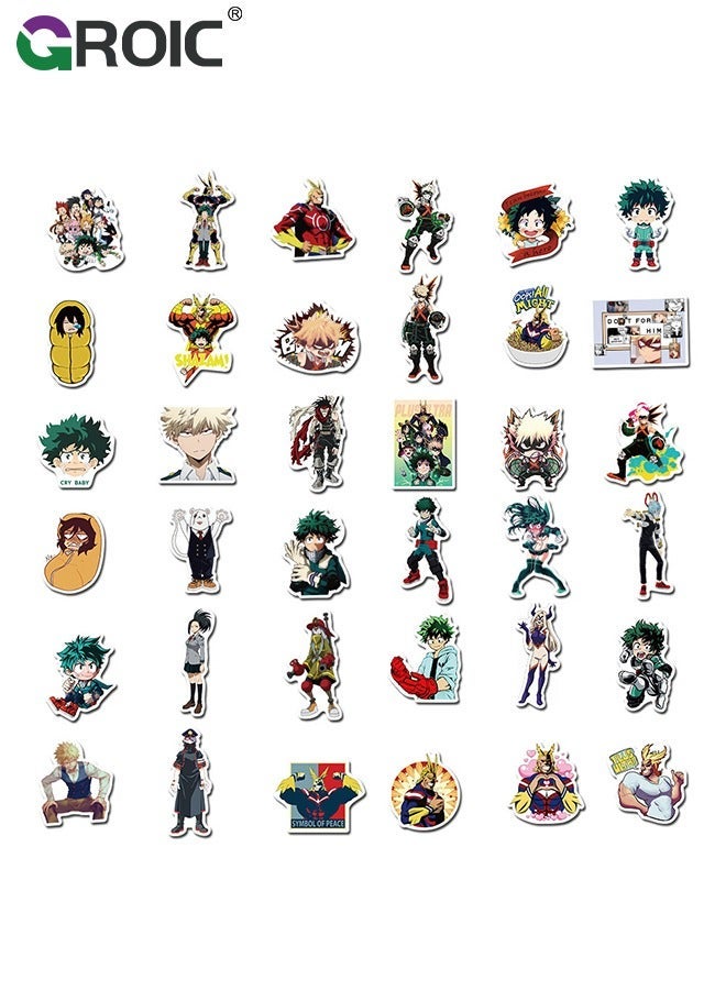 GROIC 100Pcs My Hero Academia Sticker, Anime Cartoon Decal for Kids, Stickers Teen Water Bottle, Waterproof Vinyl Laptop Phone Skateboard - Image 3